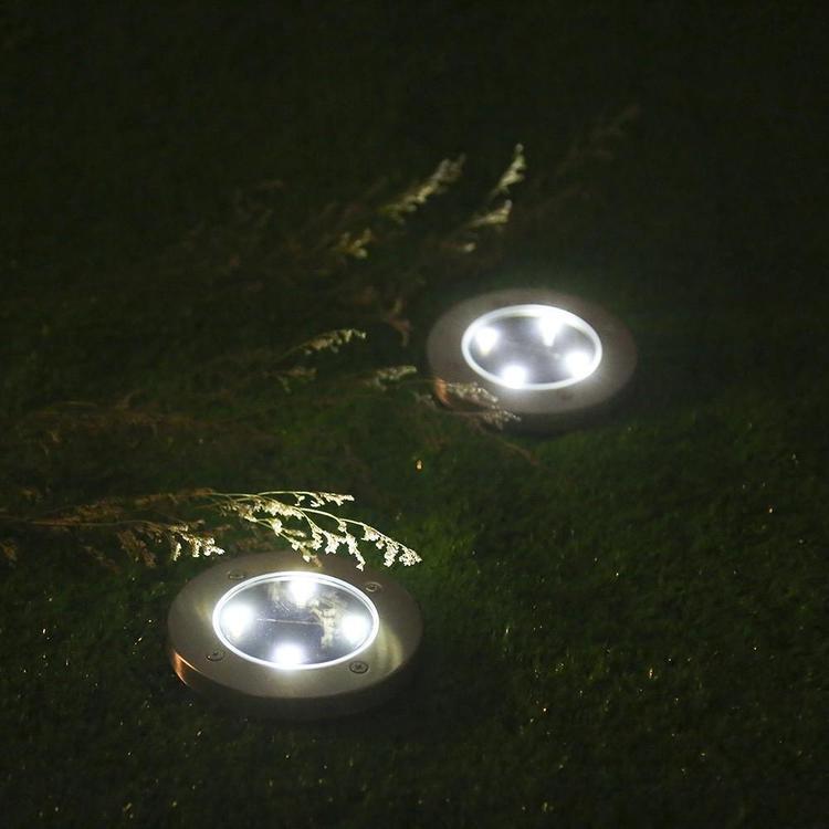 LED Solar Powered In-Ground Lights (Set of 4)