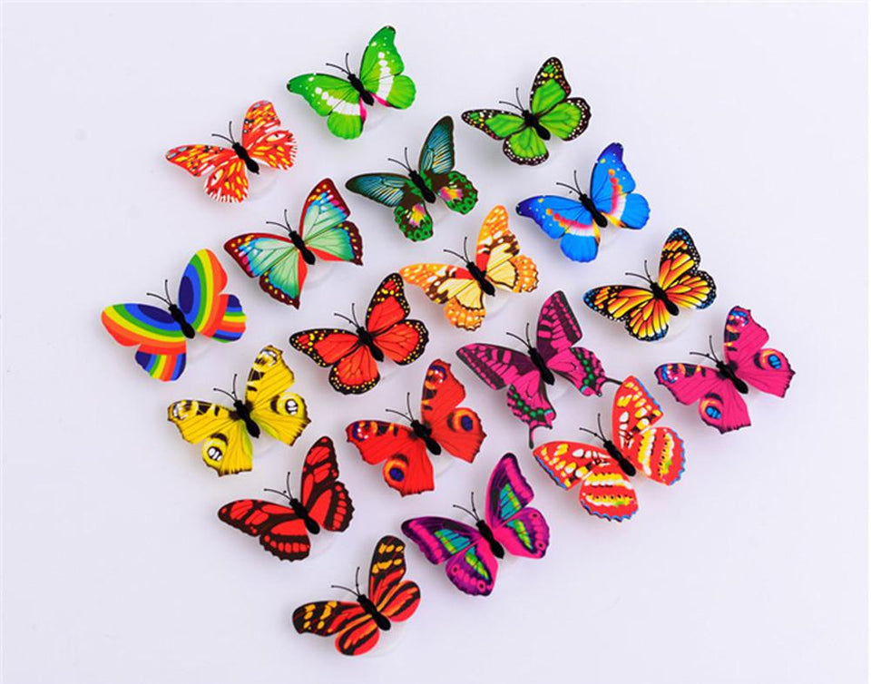 LED 3D Butterfly Wall Lights (10 Pieces)