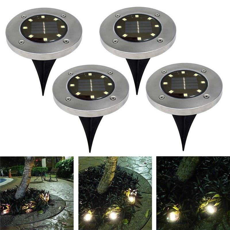 LED Solar Powered In-Ground Lights (Set of 4)