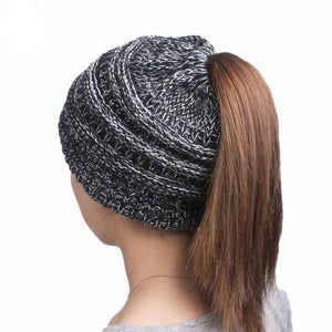 Soft Knit Ponytail Beanie