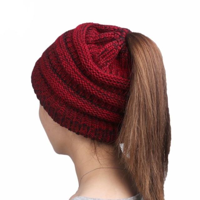 Soft Knit Ponytail Beanie