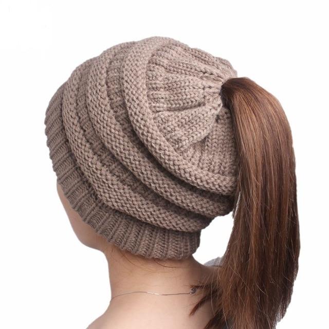 Soft Knit Ponytail Beanie