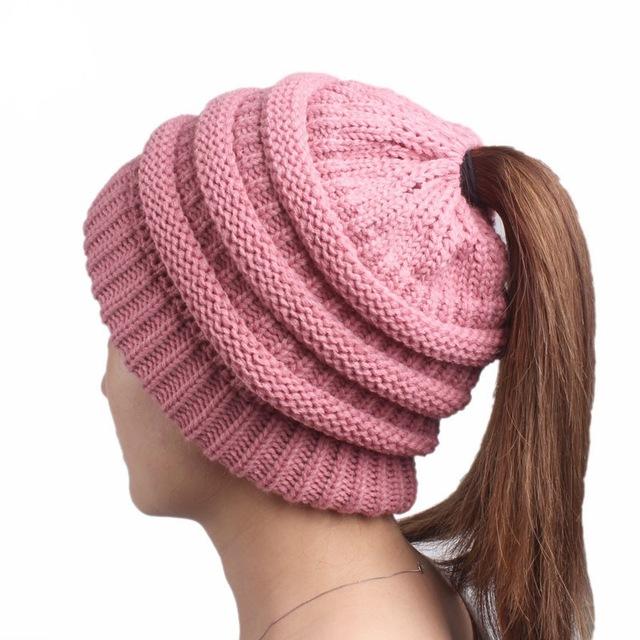 Soft Knit Ponytail Beanie