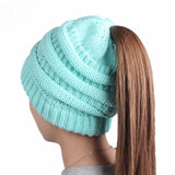 Soft Knit Ponytail Beanie