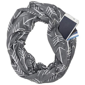 Infinity Scarf w/Secret Hidden Zipper Pocket