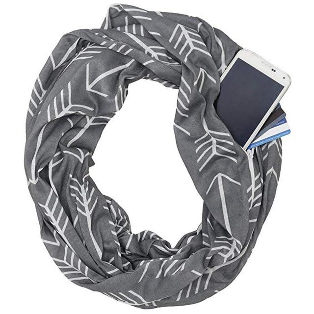 Infinity Scarf w/Secret Hidden Zipper Pocket