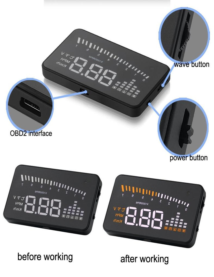 Digital Vehicle Windshield Projector (Car HUD)