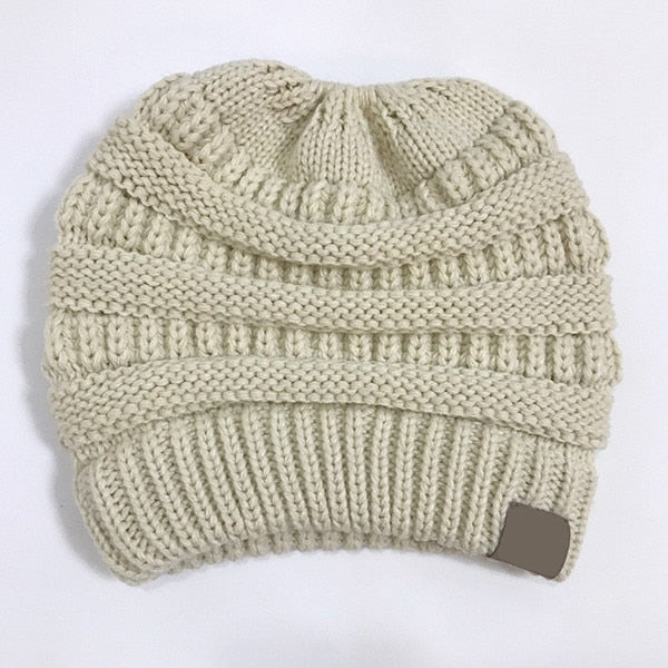 Soft Knit Ponytail Beanie