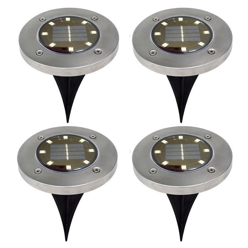 LED Solar Powered In-Ground Lights (Set of 4)